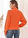 ZAFUL Women's Cropped Turtleneck Sweater Lantern Sleeve Ribbed Knit Pullover Sweater Jumper (1-Orange, XL)
