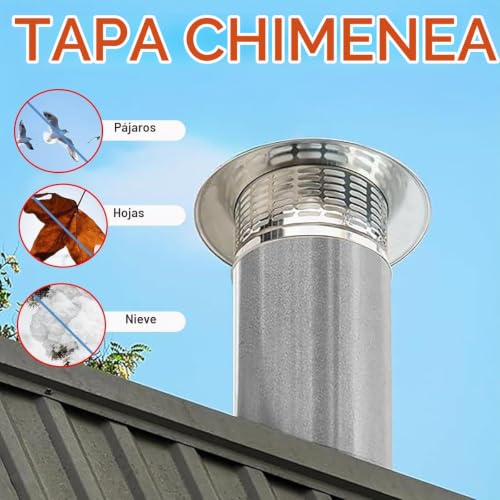 Miniatura 3 de Sombrerete Chimenea Tapa De Lluvia De Acero Inoxidable 304 Protector Contra Chimenea Cónica Para Tubería De Chimenea Al Aire Libre 110mm