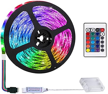 sinzau 2m Battery Powered Led Strip Lights, LED Strip with 24 Keys Remote Control for Party and DIY Decoration