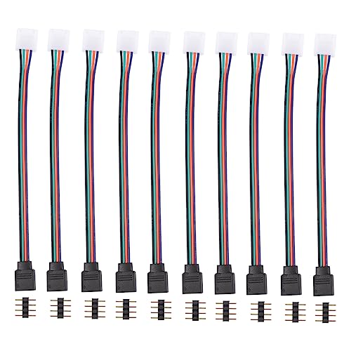 BESTYASH 10Piezas Conector de Tira LED sin Soldadura de Adaptable Rgb Extensiones y Esquinas Luces LED