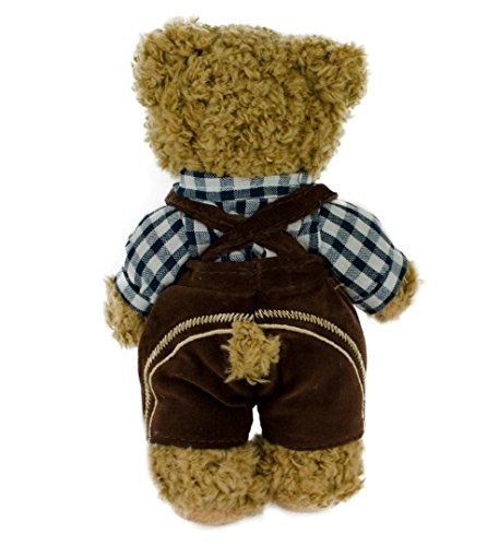Teddys Rothenburg Trachten-Teddybär, 22cm, stehend, braun/blau, Plüschteddybär mit Lederhose