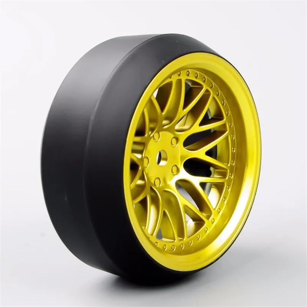 1 set di 4 pneumatici e cerchioni RC da drift in scala 1/10, offset 6 mm, esagonale 12 mm, compatibile con vari modelli di auto.