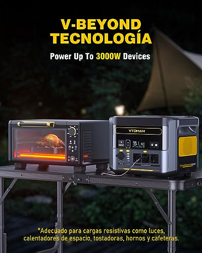 VTOMAN FlashSpeed 1500 Estación de EnergÃa Portátil 1500W/1548Wh - LiFeP04 BaterÃa Generador Solar con Tres 230V Salida/entrada CA, 0-100% Carga Rápida en 1 Hora para Acampada, Autocaravana - Imagen 7