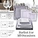 Silver Spoons ALL-INCLUSIVE DINNERWARE SET | 20 Charger Plates | 20 Dinner Plates | 20 Side Plates (Dazzling Square Collection - Silver) (1825)