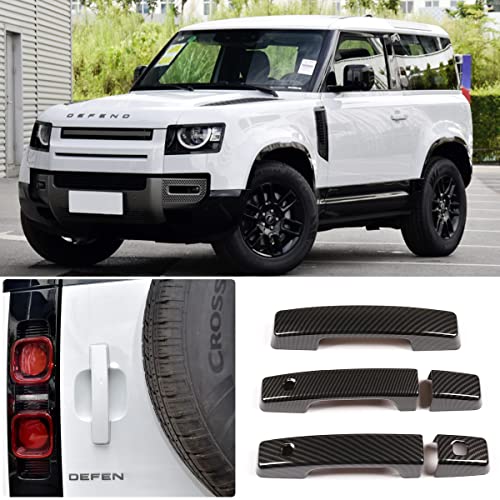 Garnitures de poignée de porte LR Defender 90 look carbone pour vos aventures