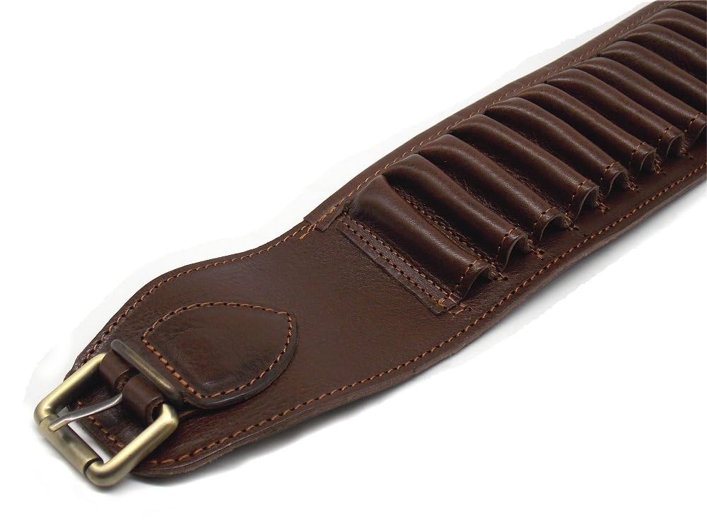 Cartuccera Delfiero Cuoio Marrone per Carabina Calibro 30 06 e Similari
