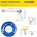 VEVOR Airless Paint Spray Hose Kit, 50ft, 3600 psi High Pressure Fiber Tube with 8 inch Extension Rod Pole, 517 Tip and Tip Guard, 1/4 inch Swivel Joint, for Homes, Buildings, Decks, or Fences