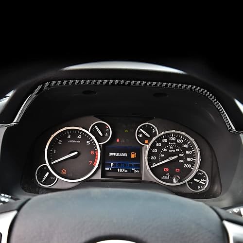 Miniatura 4 de Fibra de carbono, cubierta del marco del velocímetro de automóvil, moldura de consola central para Toyota Tundra 2014 2015 2016 2017 2018 2019 2020