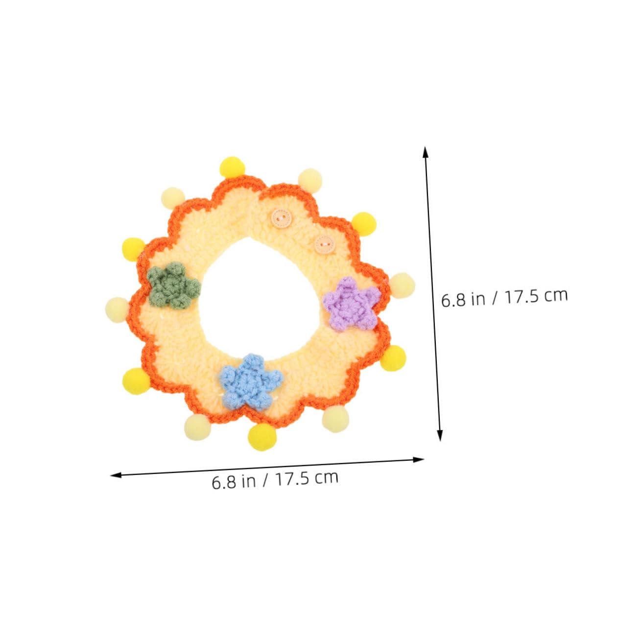 GALPADA 2PCS Adjustable Knitted Pet Collar for Small Dogs Kittens Puppies Fashionable Crochet Neck Decoration Comfortable Wear Resistant Pet Costume Accessory