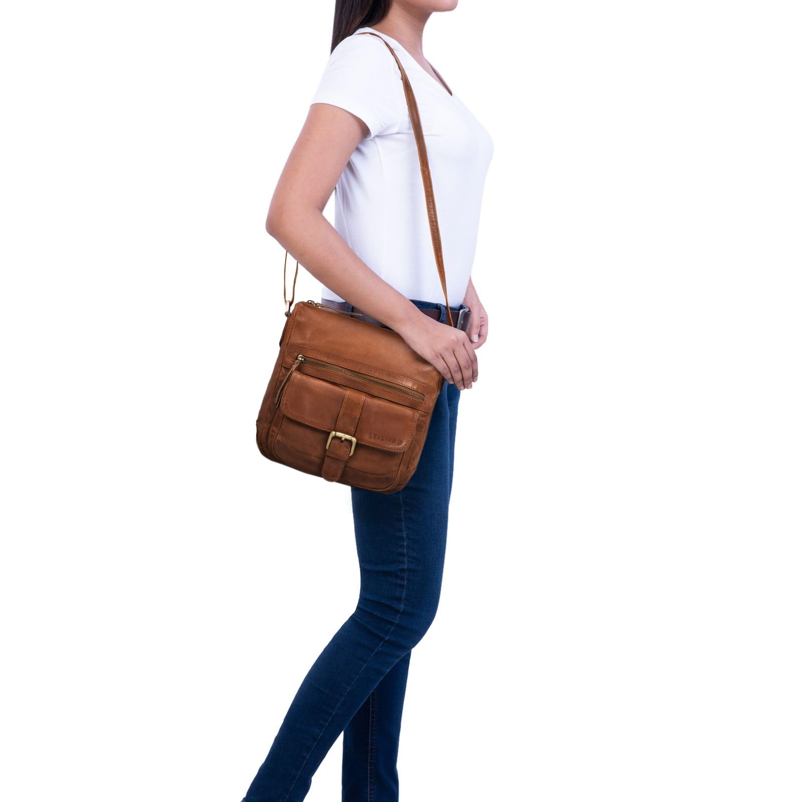 Stilord Louise Vintage Shoulder Bag Women's Leather Small Messenger Bag - Dettaglio