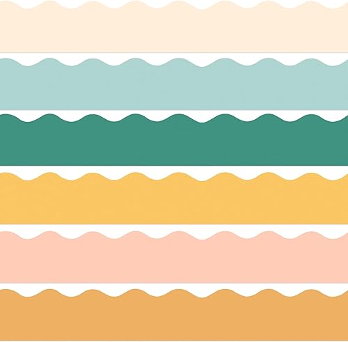 Vista 15 de Containlol Tablero de anuncios bohemio avanzado de 118 pies, bordes festoneados para aula de primavera, para escuela, oficina, póster, pizarra