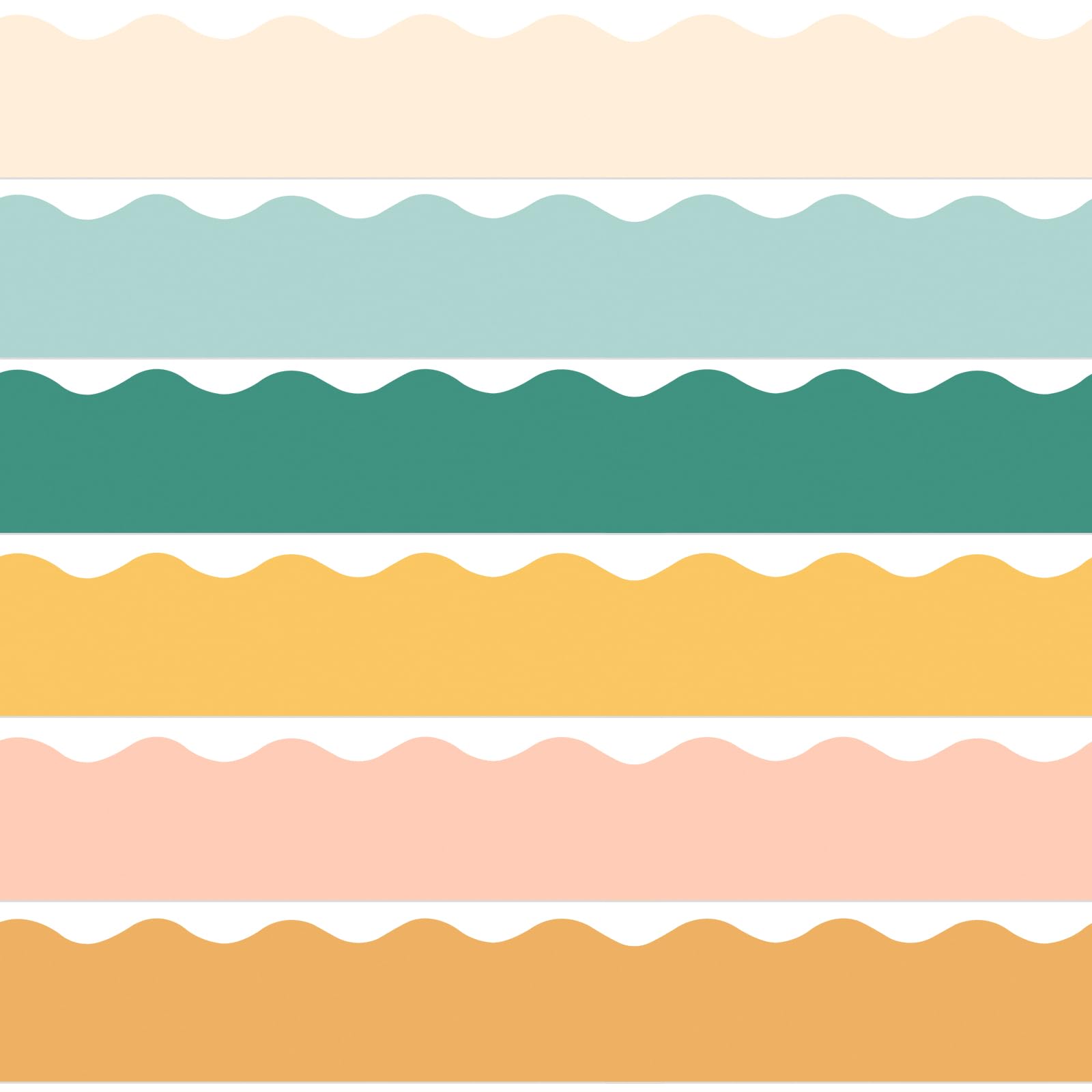 Containlol 118ft Hippie Boho Bulletin Board Decoration, Spring Classroom Bulletin Board Borders Scalloped Trim for School Office Poster Chalkboard