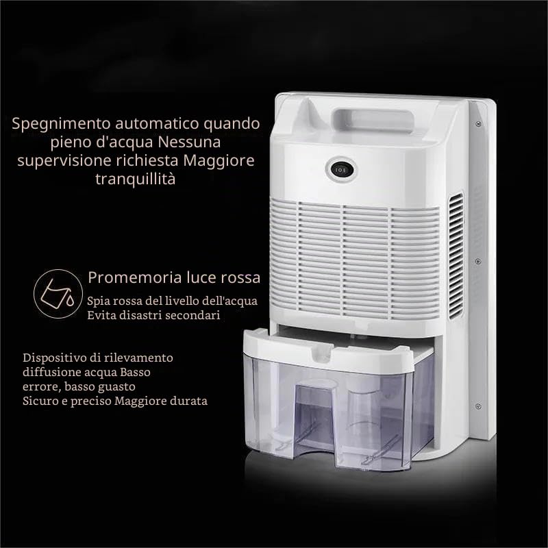 2 In 1 Purificatore d'Aria & Deumidificatore, Anti Muffa, Elettrico, Distruttore di Odori per Camera Ufficio Casa Appartamento Cantina
