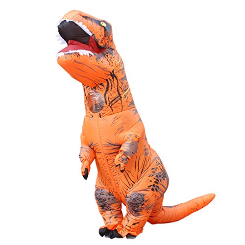 JASHKE Inflatable Costume Trex Dinosaur Costumes Halloween Costume Fancy Dress for Adult (Orange)