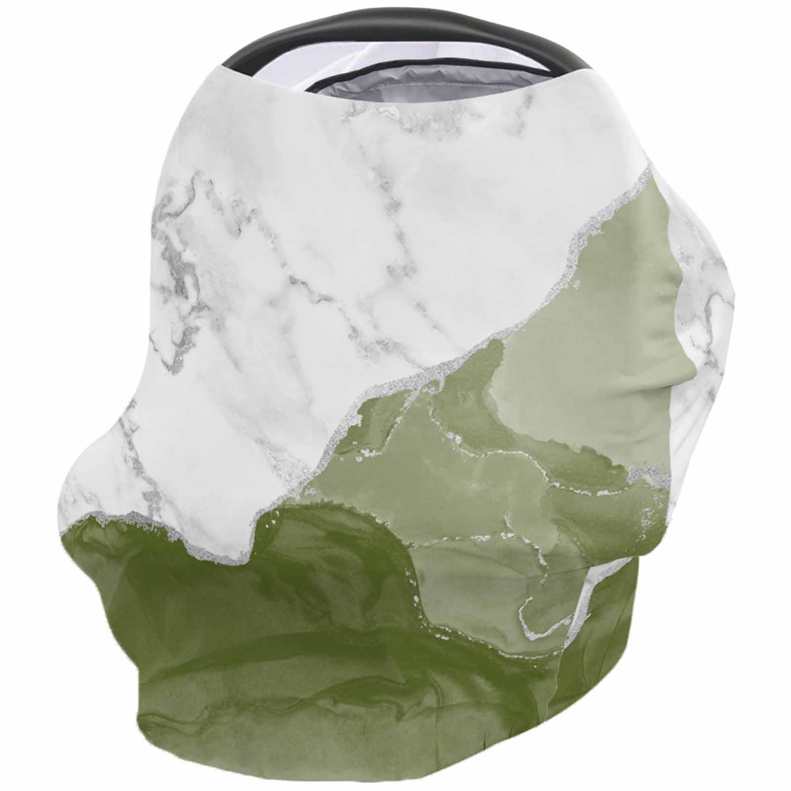 Nursing Cover for Breastfeeding Scarf, Sage Green Marble Pattern Baby Car Covers Super Soft Multi Use for Canopy Shopping Cart Cover Blanket Stroller Cover