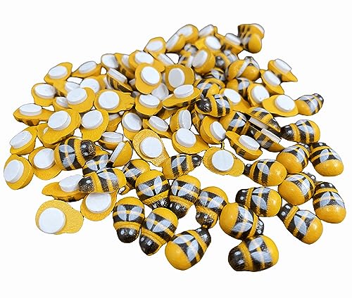 Norinoya 100Pcs Bee Buttons for Arts Crafts DIY Handmade Crafting,Kids Room Wall Door Decoration…, Bee-100, 13*10*5 mm - Image 3