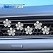 6PCS Bling Daisy Flower Car Dashboard Air Vent Trim Clips, Crystal Rhinestone Conditioning Decoration Clips, Car Diffuser Air Vent Outlet Clip, Vehicle Interior Accessories for Women (Silver)