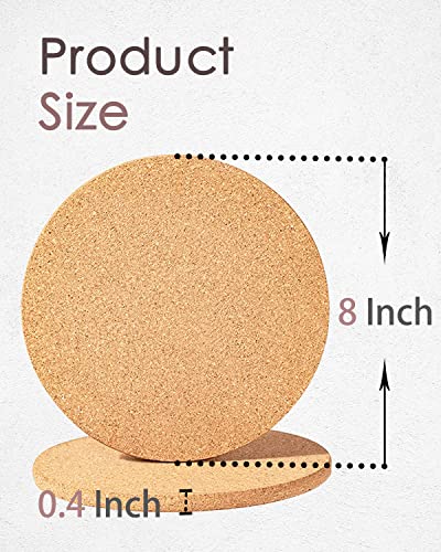 Cork Trivet, 6 Pack High Density Thick Cork Coaster Set For Hot Dishes And Hot Pots, 8 Inch Heat Resistant Multifunctional Cork Board, Hot Pads For Table & Countertop #TOP1