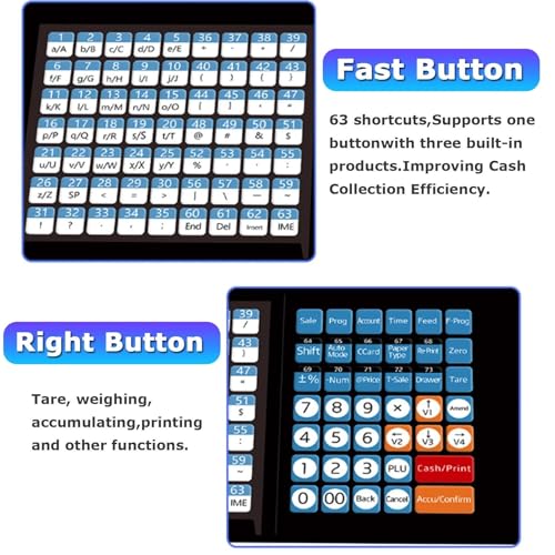Commercial Digital Price Computing Scale with Thermal Label Printer, 6/15/30kg Capacity, Pole Display for Supermarkets, Efficient Label Printing & Counting Solution (Spanish, B)