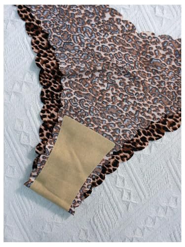 Women's 10 Pack Thongs Set Leopard Print Seamless Brief Floral Scallop Mid Rise No Show Panty Set4