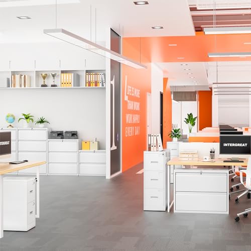 Intergreat White 3 Drawer Lateral File Cabinet With Lock, Lateral Filing Cabinet For Legal/Letter A4 Size, Locking File Cabinet For Home Office thumb #6