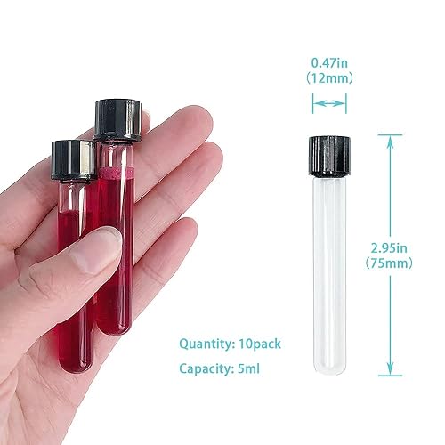 Miniatura 18 de 10 tubos de ensayo de vidrio de 0.630 x 5.906 in, tubo de propagación transparente Boro de 0.5 fl oz para plantas, contenedor de viales de tubo