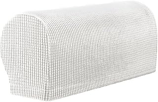 Fundas para reposabrazos de elastano para sillas reclinables, sofá, sillón, 2 unidades, color blanco