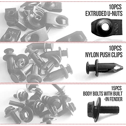 Image of 35Pcs Engine Under Cover Splash Shield Body Bolts Screws, Bumper Clips Extruded U-Nuts Kit Compatible with Nissan 350z 370z Infiniti G35 G37 EX35 FX35 FX45