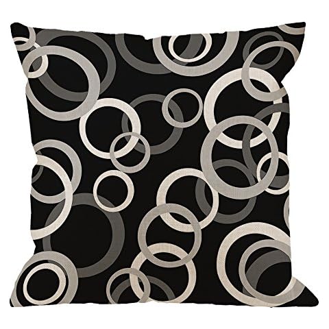 HGOD DESIGNS Black Circle Pillow Covers Cover