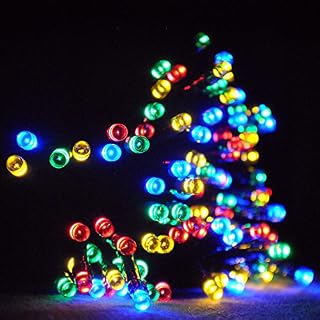 JnDee Fully Waterproof Fairy Lights 10M String + 10M Extension 100 LED Multi Colour(Red, Green, Blue and Yellow) with 8 Light Effects Functions, for Both Indoor and Outdoor Christmas Tree Wedding Parties Decoration