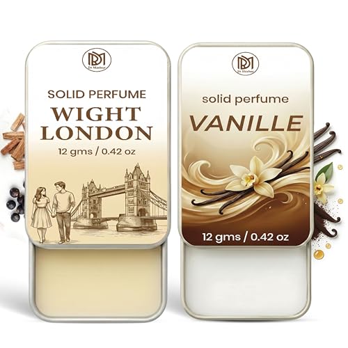 Image of Dr.Mashur Solid Perfume |wight london&Vanille Alcohol Free Wax Perfume Balm, Long Lasting | Pocket Tin 12g, Pack Of 2| Non Greasy Smooth Glide, Travel Friendly Unisex Gifts He Or Her