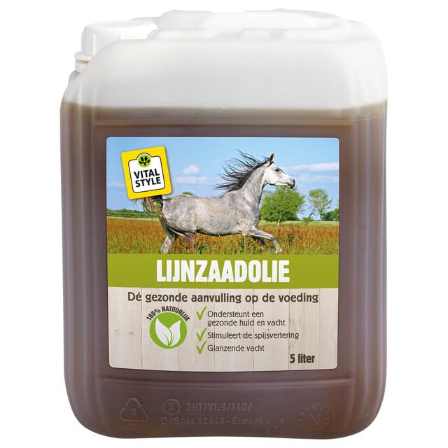 Huile de lin VITALstyle LijnzaadOlie bidon de 5L pour animaux