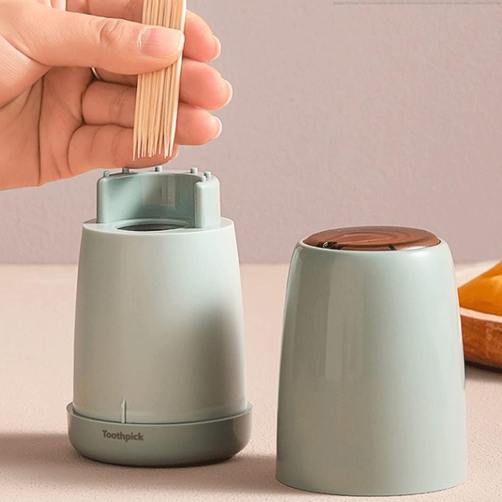 Ceramic Toothpicks Container ，Plastic Toothpick Case，Fashion Automatic Pops Up Toothpick Holder Plastic Toothpicks Dispenser Container Creative Toothpick Storage Box For Household Chic(With Toothpick