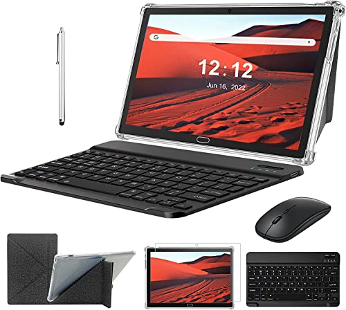 Tablet 10.1 inch | Android 11 4G Phone Call Phablet Dual Sim Card Slot | 4GB+64GB+512 Expandable Storage | Octa-Core Processor WiFi Tablet | Tablet Case Keyboard Wireless Mouse Stylus Included (Gray)