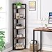 Tribesigns 5 Tier Corner Shelf, Rustic Corner Bookshelf Small Bookcase Storage Rack Plant Stand for Living Room, Home Office, Kitchen, Small Space (Brown)