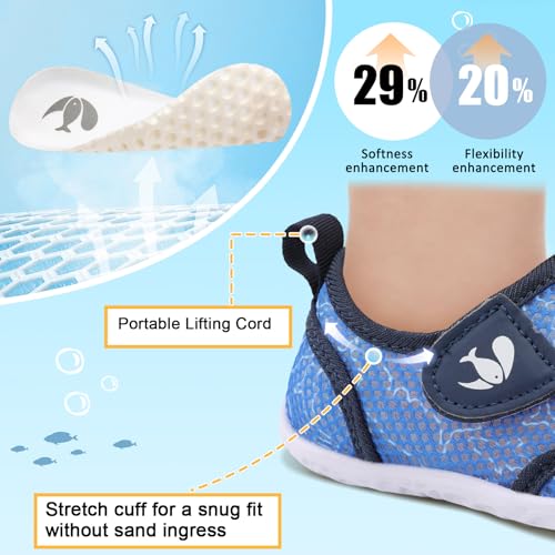 Image of FEETCITY Toddler Water Shoes Boys Girls Swim Shoes Quick Dry Kids Aqua Socks Barefoot for Beach Swimming Pool
