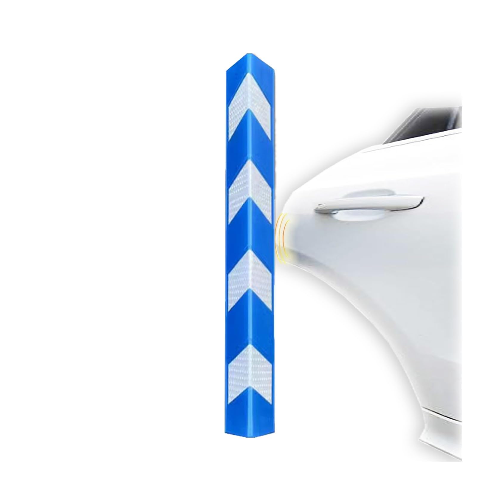 Protector de pared reflectante para garaje, protector de columna de esquina de espuma EVA para estacionamiento, acolchado de pared de protección integral autoadhesivo (color: azul)