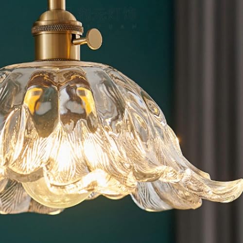 Lámpara colgante de cristal estilo japonés E27 monocabezal regulable 5