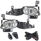 labwork 1 Pair Fog Lights Assembly Replacement for Honda Accord Sedan 2011-2012 Clear Lens with Bulbs Harness Switch Kit Driving Fog Light Lamp Driver and Passenger Side