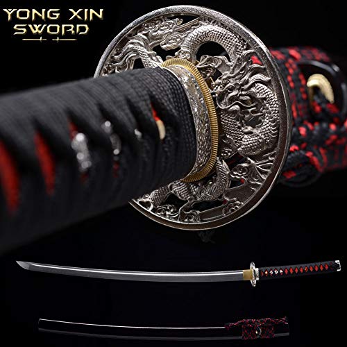 YONG XIN SWORD-Samurai Katana Sword, Japanese Handmade, Practical, 1095 Carbon Steel, Tempered/Clay Tempered