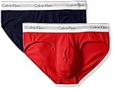 Calvin Klein Men's Underwear Modern Cotton Stretch Hip Briefs, Oriole/Tuscan Navy, Medium