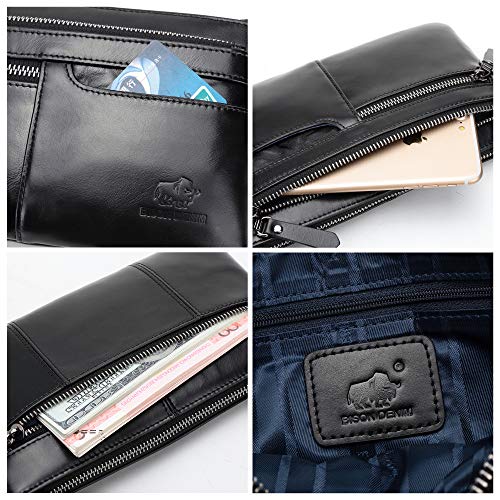Bison Denim Leather Waist Pack Fanny Pack Hip Purse Travel Hiking Bum Bag Belt Bag For Men Women #TOP3