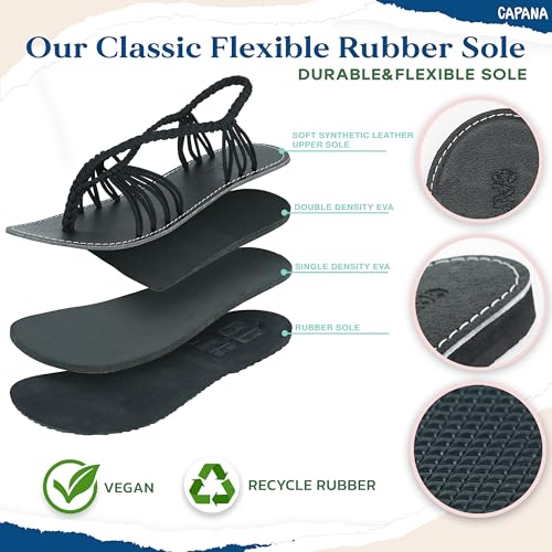 Capana Women's Flat Cork Sandals - Strappy Braided Bohemian Beach Sandals, Spring Casual Shoes, Comfy Boho Flats for Teen Girls – Cocoon2