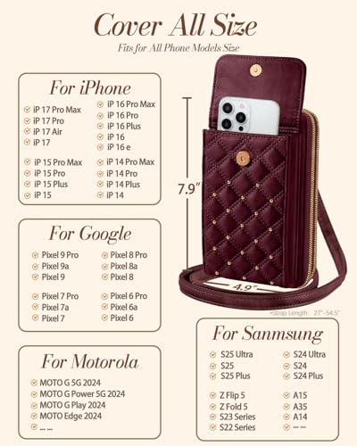 Image of Miss Adola Zipper Cell Phone Purse Crossbody Bag for Women
