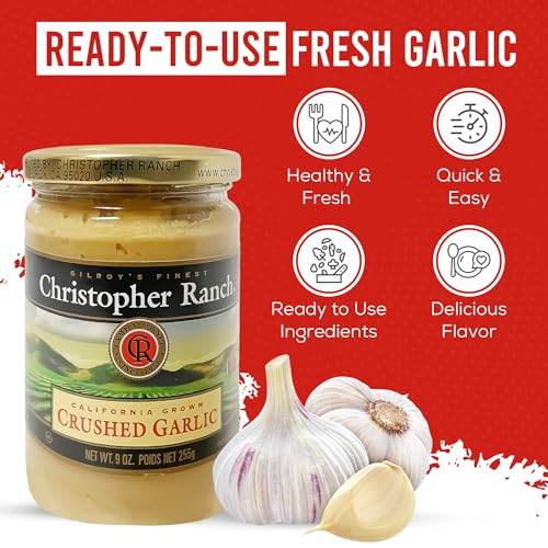 Christopher Ranch Crushed Garlic in Olive Oil, Heirloom California, Smooth Creamy Texture, Ready-to-Use, Premium Quality, Gluten-Free, Vegan-Friendly, 9 oz Jar, 2-Pack - Thumbnail 2