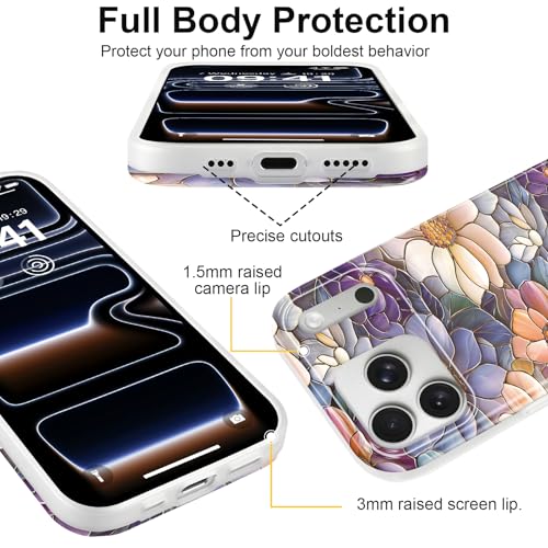 Coque iPhone 17 Pro Max antichoc fleur violette en silicone souple - 3