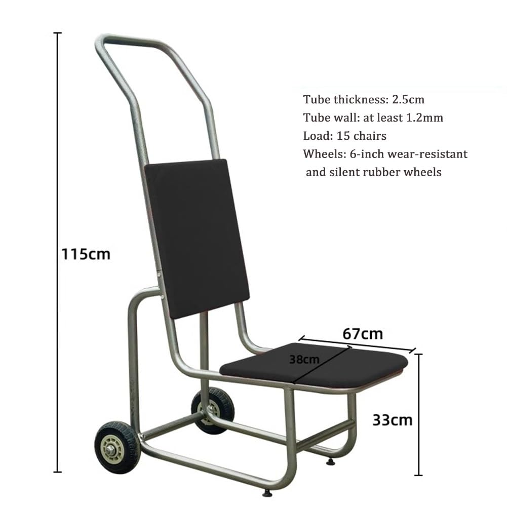 Carrito de transporte apilable con ruedas para un fácil movimiento y Sto - Perfecto para banquetes, eventos y catering - Diseño para un manejo sin esfuerzo