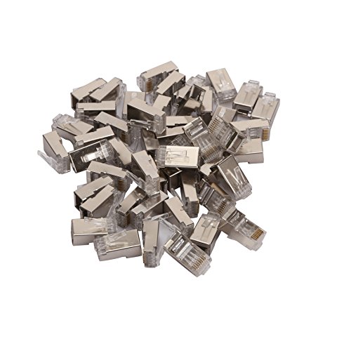 Dshot (50 Pack) RJ45 Cat6 8P8C ShieldedStranded Crimp Modular Plug Connector