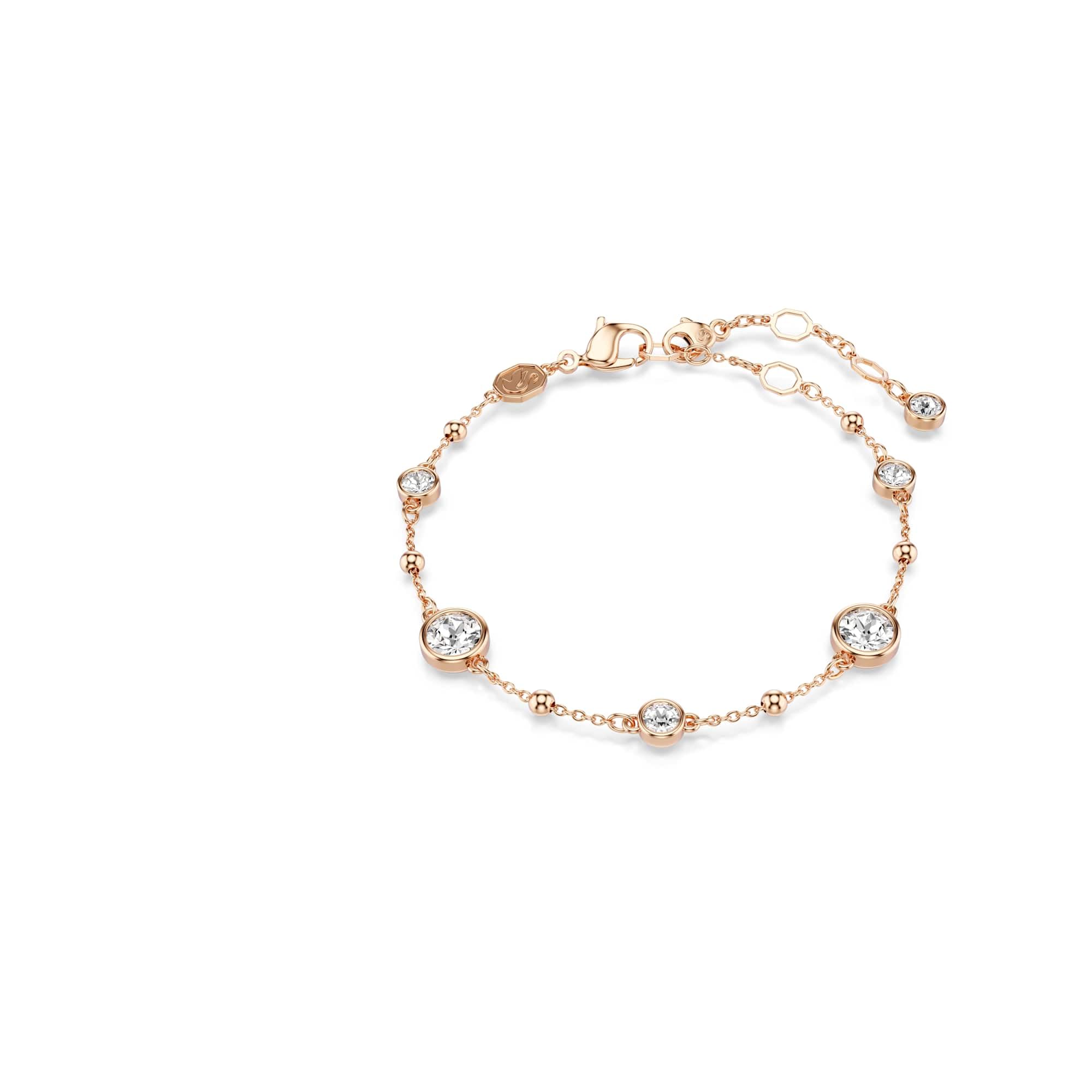 

                                                    Swarovski Imber bracelet, Round cut, White, Rose g