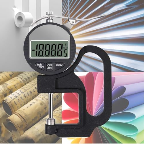 Image of Digital Thickness Gauge 0-12.7mm / 0.5 Inch Electronic Micrometer with Large LCD Display, 0.001mm High Precision, Inch /Metric Conversion (0.001 MM 0 to 12.7mm)